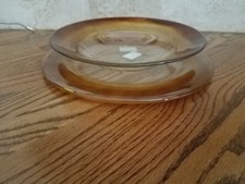 #227 - 2 piece set w/ 12.5" round plate & 11" pasta bowl with topaz colored rim