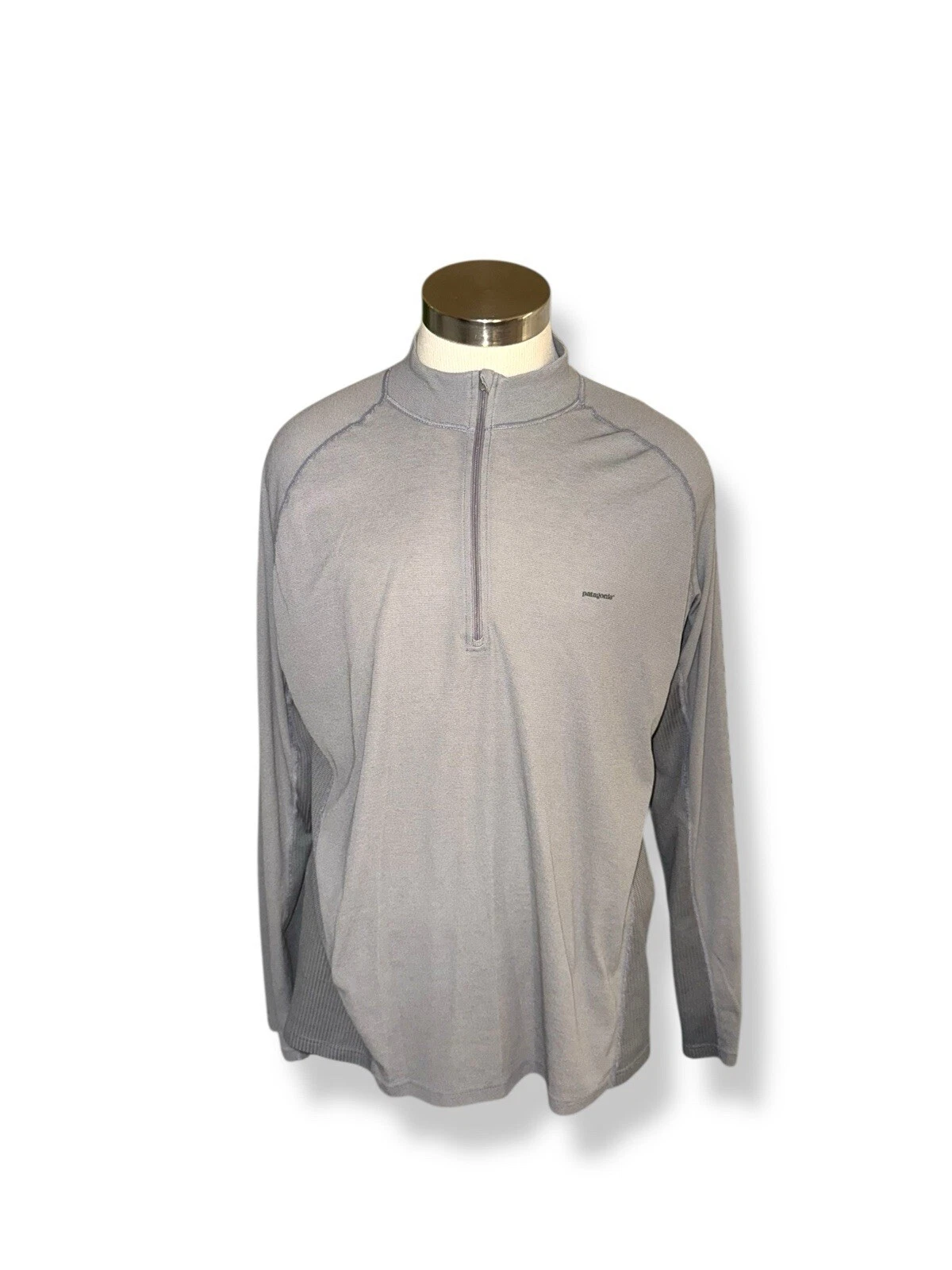 Patagonia 1/4 Zip Midweight Capilene Pullover Baselayer Polartec sz XL, gray