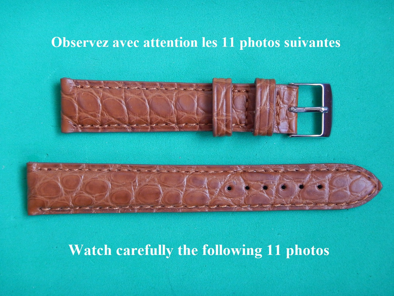Bracelet montre crocodile 18mm marron miel : remplacez votre vieux bracelet avec style