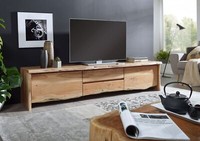 Natur Baum Tv-Board 220 Breit Lowboard Lang Holz Massiv Akazie Echte Baumkante