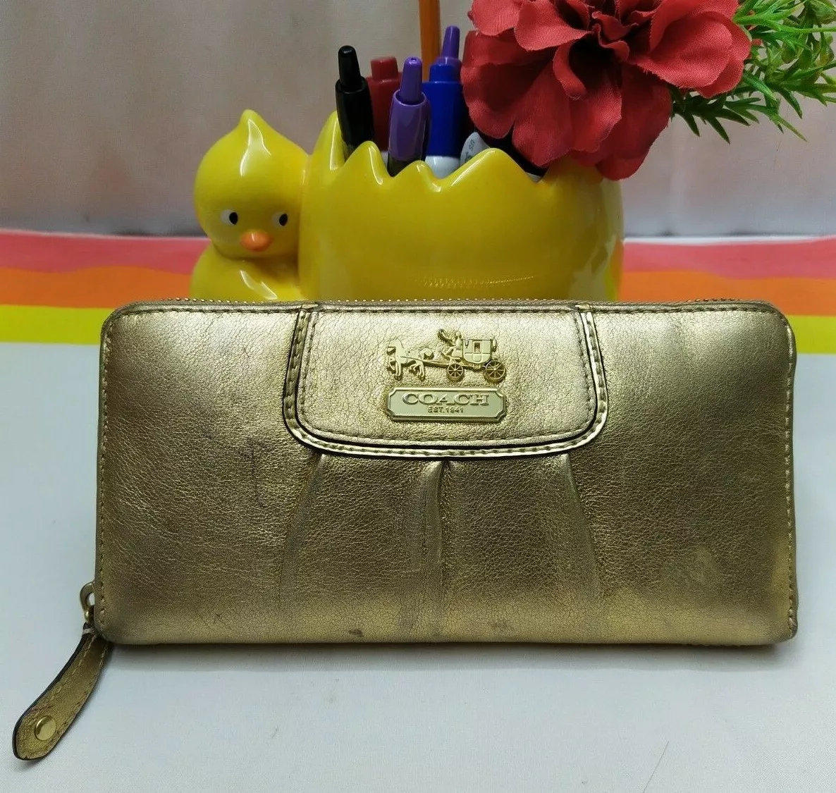 Gold coach best sale wallet