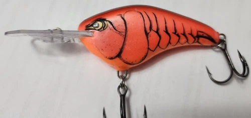 Super Rare Discontinued Rapala DT Flat 7 Demon Red Craw Balsa Coffin Lip