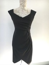 Elise Ryan Black Sleeveless Tulip Ruched Bodycon Party Dress - Size 10