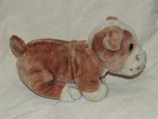 Vintage Dakin Brown  White BULL DOG Bulldog Plush Stuffed 1982