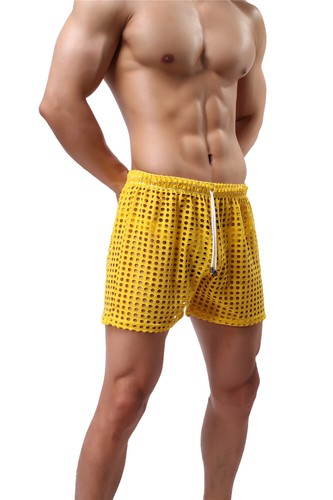Para hombres Sexy Malla Boxer Pantalones Cortos Deporte Gimnasio Fitness Calzoncillos Transparentes Traje de baño - Imagen 40 de 97