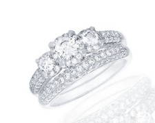 GIA Certified Diamond Bridal Set 5.50 CT Round Shape 18K  White Gold