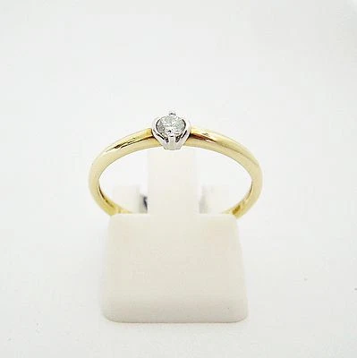 Ring Gold 585er Brillanten Solitär 14 kt Goldringe Diamant Goldschmuck Edelstein - Bild 1 von 3