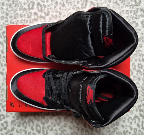 Womens Air Jordan 1 Retro Hi OG Size UK 8.5 Black University Red White B4 - Picture 11 of 21