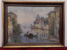Venedig Ansicht, Öl auf Leinwand, das Gemälde  ist unleserlich signiert