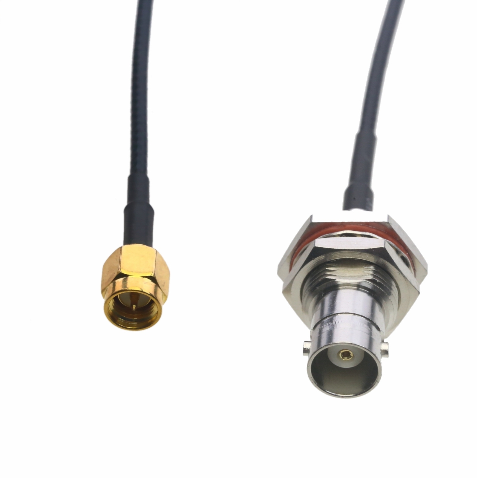 RF Cable BNC female nut bulkhead to SMA male RG174 6