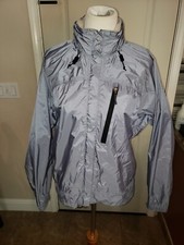 Womens REI Packable Rain Coat Size Large With Zipper Hood
