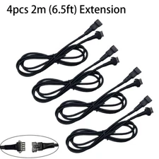 4x 6.5FT 4PIN Extension Wire Cable Connector For RGB LED Rock Light Pod Strip