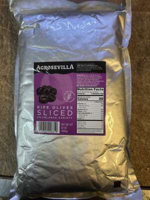 AgroSevilla Ripe Black Olives Sliced 33oz Use By 10/28/2027 aceitunas negro