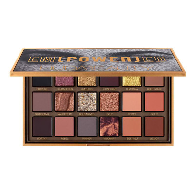 Huda Beauty EMPOWERED Eyeshadow Palette 16,8g 18 Farbtöne Metallic Puder Matt Gel