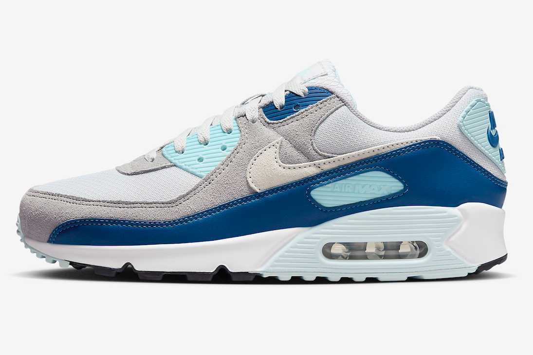 Nike Air Max 90 ホワイト/ブルー スニーカー FN6958-001 Nike Air Max 90 Pure Platinum White Glacier Blue (Men's