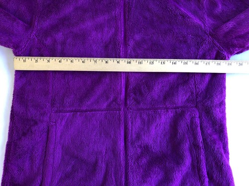 MARMOT Polartec Women Fluffy Fleece Jumper Large Full Zip Neon Purple Hooded - Picture 9 of 10