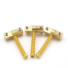 3 Pcs Vintage Compensated Brass Saddles for Telecaster Tele Guitar Gold screw