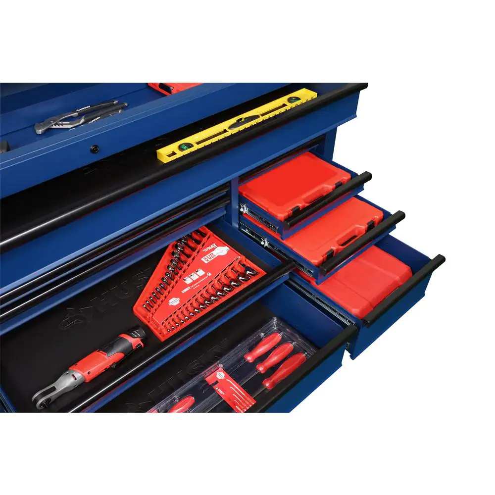 Tool Chest Work Bench Cabinet Adjustable Wood Top 72 in Rolling Garage ...
