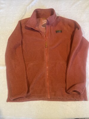 Bean Women's Sz Medium Sweater Fleece Full-Zip Jacket Rust
