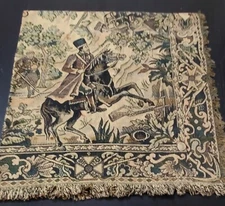 Fringed Cotton - Wall Decor/Blanket/Throw - Cotton- Horses/Soldiers - 48"x48"