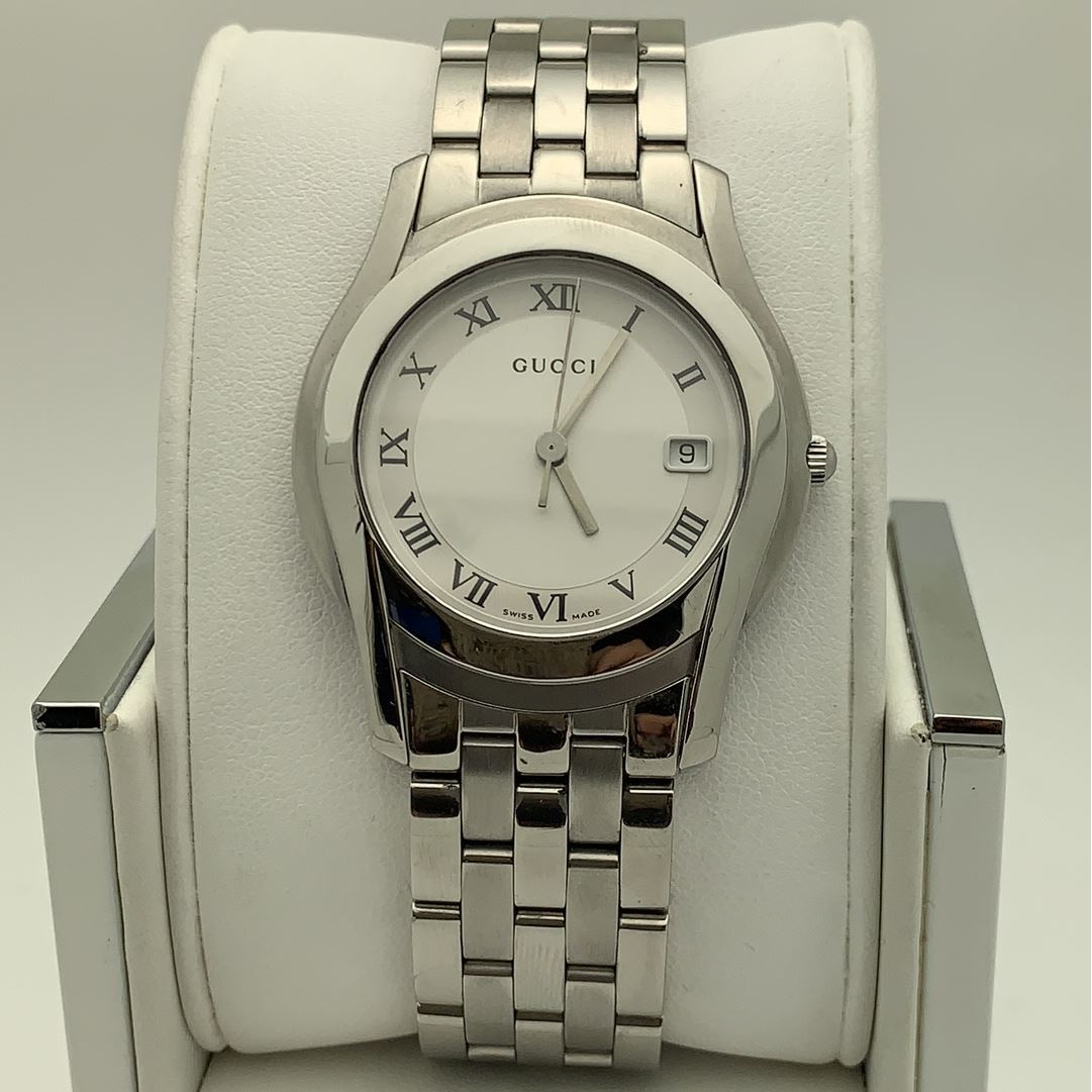 Gucci Unisex Silver Dial Stainless Steel Bracelet Watch