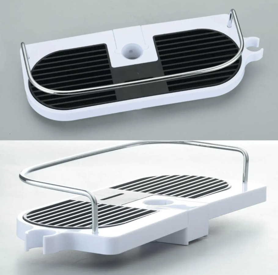 Bathroom Hanging Pole Shower Caddy Rack Storage Shelf Holder Organizer Tidy Tray