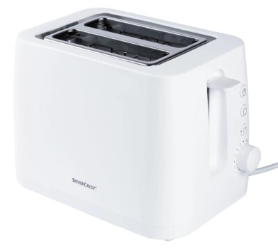 SilverCrest Toaster STK 870 Doppelschlitztoaster mit Brötchen Aufsatz - WEIß