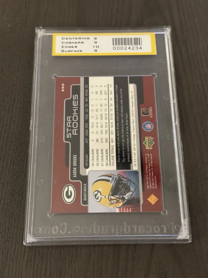 1999 Upper Deck Star Rookies #260 AARON BROOKS Rookie RC PCG ProCardGraders 9 MT - Image 2 of 2