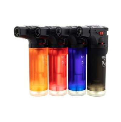 4 Pack Torch Lighter Gun Windproof Adjustable Jet Flame Refillable