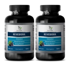 anti aging antioxidant - RESVERATROL 1200mg - polyphenol supplement 2 Bottles