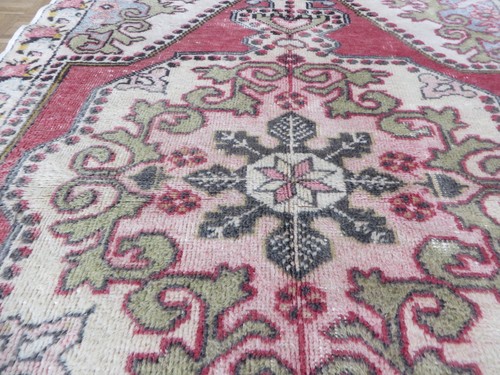 4'4 x 6'6 Hand Knotted Red Turkish Oushak Ushak Oriental Rug Wool G6325 - Picture 9 of 11