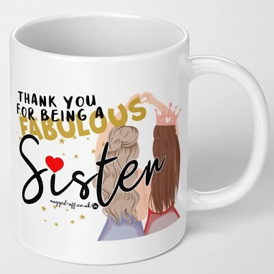 MUGGED OFF Sister Gift Present, Sister Mug, Cup Cups Xmas Birthday Christmas Tea Coffee