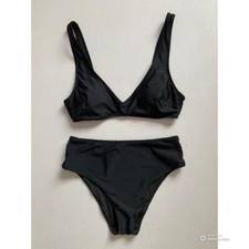 Aerie Size Medium Black Bikini Set Scoop Top  Cheeky Bottom NWT