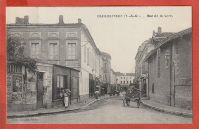 CPA - CASTELSARRASIN - 82 - RUE DE LA VERTU - HANDEL - ANHÄNGERKUPPLUNG