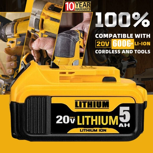 20V 5.0Ah 8.0Ah Replacement For DeWalt DCB206 20Volt Max Li-Ion DCB207 Battery - Picture 15 of 21