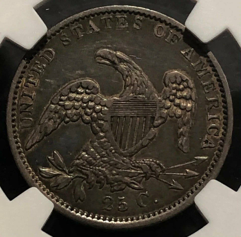 1835 Capped Bust Silver Quarter NGC XF45 * - Image 2 of 4