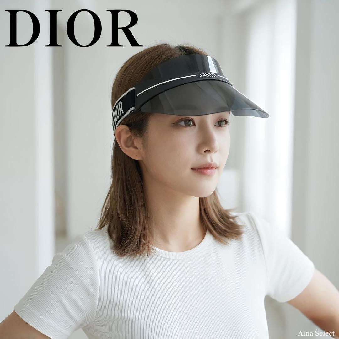 Christian Dior DiorClub1 Sun Visor J'ADIOR Logo Hat Headband Black