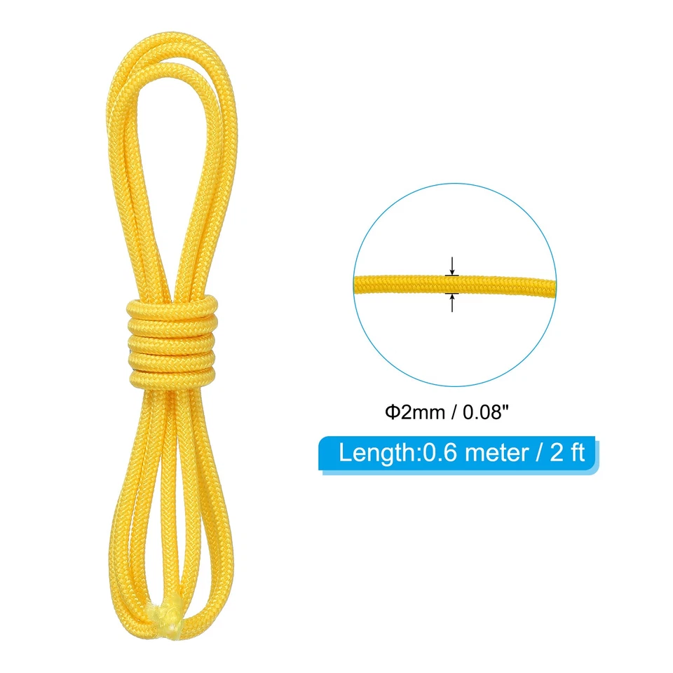 2件装射箭D环绳2英尺,弓D环绳释放材料,黄色 — 第 2/4 张图片