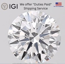 IGI Certified Lab Grown CVD Diamond ROUND Cut 1.35 Ct D Color VS1 Clarity Stone