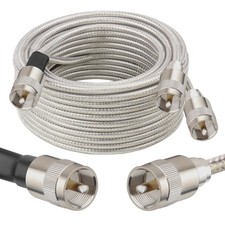 Dual CB Antenna Coax Cable 20FT,Low Loss RG8X Stranded Core Co-Phase CB Coax ...