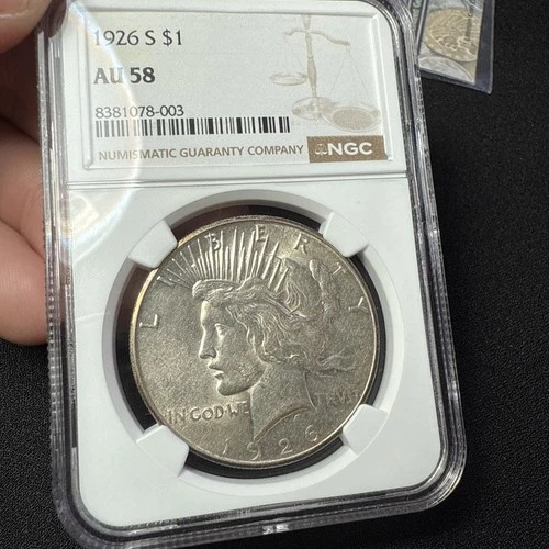 1926-S Peace Dollar NGC Certified AU58