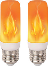 2PCS LED Flame Effect Bulbs, 3W E27 LED Realistic Fake Flame Lamp, Flicker Light