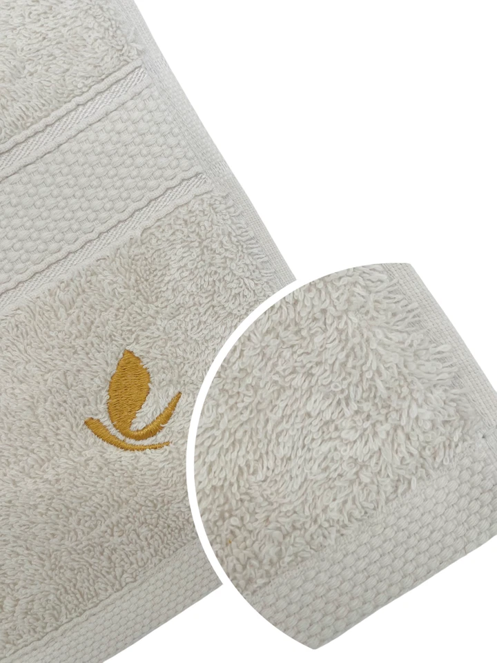 Harmatex Handtuch-Set 4 tlg. 550 g/m2 100% BioBaumwolle 2X70X140+50X100 Hellgrau - Bild 4 von 4