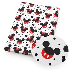 Character Mickey Minnie Polycotton woven fabric 18"x55" 1241399 HALF YARD