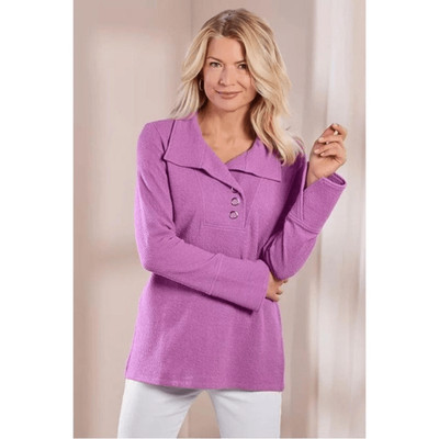 Soft Surroundings Carlisle Women s Iris Orchid Textured Tunic Top