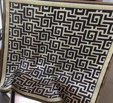 Black Beige Geometric Satin Silk Feel Square Scarf, Women/ 0.99 Add  l Shipping
