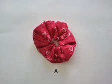 Handmade Red White Hearts Scrunchie