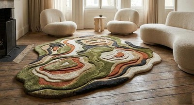 Designer Rug | Irregular Rug | Wool area Rugs | Living Room Rug | Tufted A81