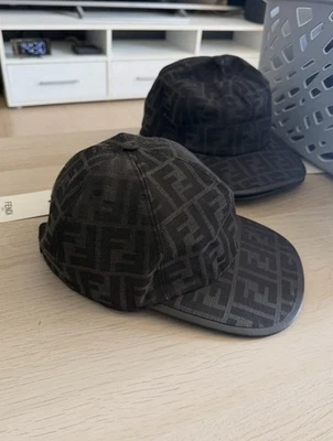 Fendi Casquette de baseball homme noir/gris motif logo monogramme taille M - Photo 1/3