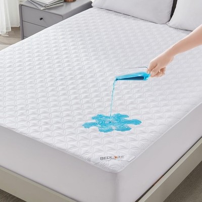 Waterproof Mattress Protector, Queen Size Noiseless Mattress Pad with Deep Po...